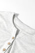 Textured Waffle Knit Buttoned V Neck Pocket Top