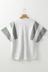 Textured Waffle Knit Buttoned V Neck Pocket Top