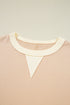 Textured Waffle Knit Color Block Crew Neck Pullover
