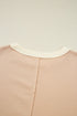 Textured Waffle Knit Color Block Crew Neck Pullover