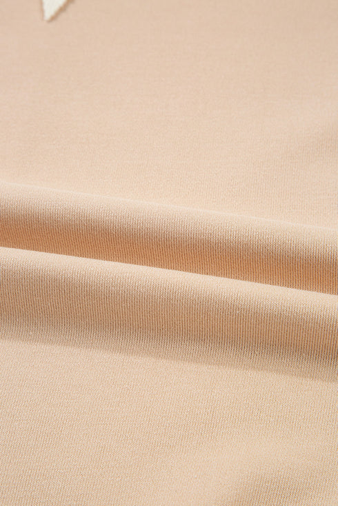 Textured Waffle Knit Color Block Crew Neck Pullover