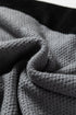 Textured Waffle Knit Color Block Striped Sleeve Sweater