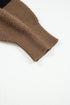 Textured Waffle Knit Color Block Striped Sleeve Sweater