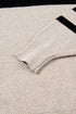 Textured Waffle Knit Color Block Striped Sleeve Sweater