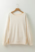 Textured Waffle Knit Drop Shoulder Patchwork Sweatshirt
