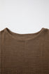 Textured Waffle Knit Drop Shoulder Pocket Long Sleeve Top