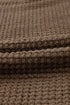 Textured Waffle Knit Drop Shoulder Pocket Long Sleeve Top