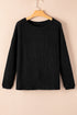 Textured Waffle Knit Drop Shoulder Pocket Long Sleeve Top