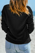Textured Waffle Knit Drop Shoulder Pocket Long Sleeve Top