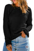 Textured Waffle Knit Drop Shoulder Pocket Long Sleeve Top