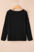 Textured Waffle Knit Drop Shoulder Pocket Long Sleeve Top