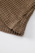 Textured Waffle Knit Drop Shoulder Pocket Long Sleeve Top