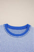 Textured Waffle Knit Exposed Seam Pullover Top