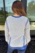 Textured Waffle Knit Exposed Seam Pullover Top
