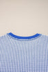 Textured Waffle Knit Exposed Seam Pullover Top