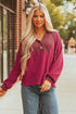 Textured Waffle Knit Henley Button Hooded Pullover