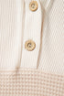 Textured Waffle Knit Henley Button Hooded Pullover