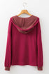 Textured Waffle Knit Henley Button Hooded Pullover