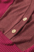 Textured Waffle Knit Henley Button Hooded Pullover