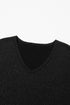 Textured Waffle Knit High Low Cuffed Sleeve Tee