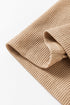 Textured Waffle Knit Long Sleeve Drop Shoulder Top