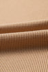 Textured Waffle Knit Long Sleeve Drop Shoulder Top