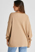 Textured Waffle Knit Long Sleeve Drop Shoulder Top