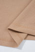 Textured Waffle Knit Long Sleeve Henley Tunic Top