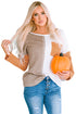 Textured Waffle Knit Long Sleeve Mixed Pattern Pocket Top