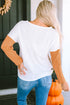 Textured Waffle Knit Long Sleeve Mixed Pattern Pocket Top