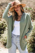 Textured Waffle Knit Open Front Pocketed Cardigan