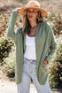 Textured Waffle Knit Open Front Pocketed Cardigan