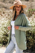 Textured Waffle Knit Open Front Pocketed Cardigan