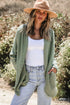 Textured Waffle Knit Open Front Pocketed Cardigan