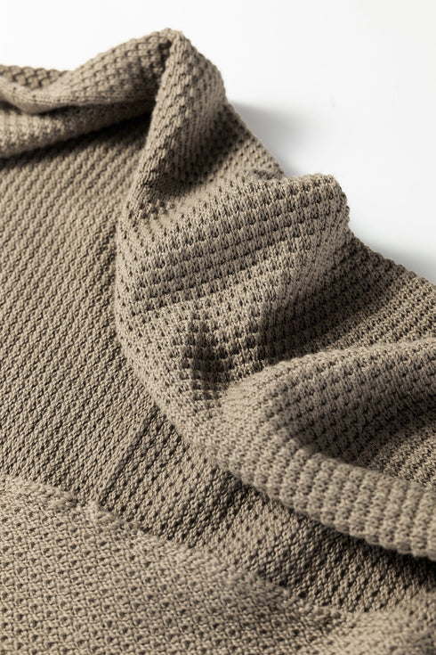 Textured Waffle Knit Open Front Relaxed Layering Cardigan