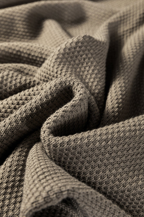 Textured Waffle Knit Open Front Relaxed Layering Cardigan