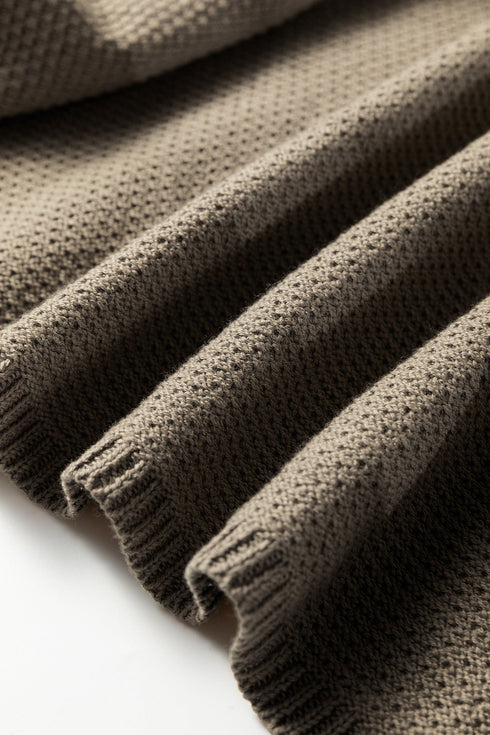 Textured Waffle Knit Open Front Relaxed Layering Cardigan
