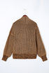 Textured Waffle Knit Open Front Slouchy Cardigan