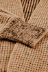 Textured Waffle Knit Open Front Slouchy Cardigan