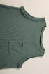 Textured Waffle Knit Patch Pocket Tank Drawstring Short Set