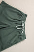 Textured Waffle Knit Patch Pocket Tank Drawstring Short Set
