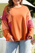 Textured Waffle Knit Patchwork Chest Pocket Long Sleeve Top