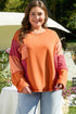 Textured Waffle Knit Patchwork Chest Pocket Long Sleeve Top
