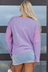 Textured Waffle Knit Patchwork Long Sleeve Thermal Top