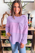 Textured Waffle Knit Patchwork Long Sleeve Thermal Top