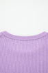 Textured Waffle Knit Patchwork Long Sleeve Thermal Top