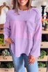 Textured Waffle Knit Patchwork Long Sleeve Thermal Top