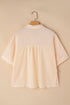 Textured Waffle Knit Short Sleeve Button Down Shirt