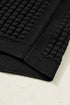 Textured Waffle Knit Short Sleeve Crew Neck Sweater