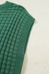 Textured Waffle Knit Short Sleeve Crew Neck Sweater